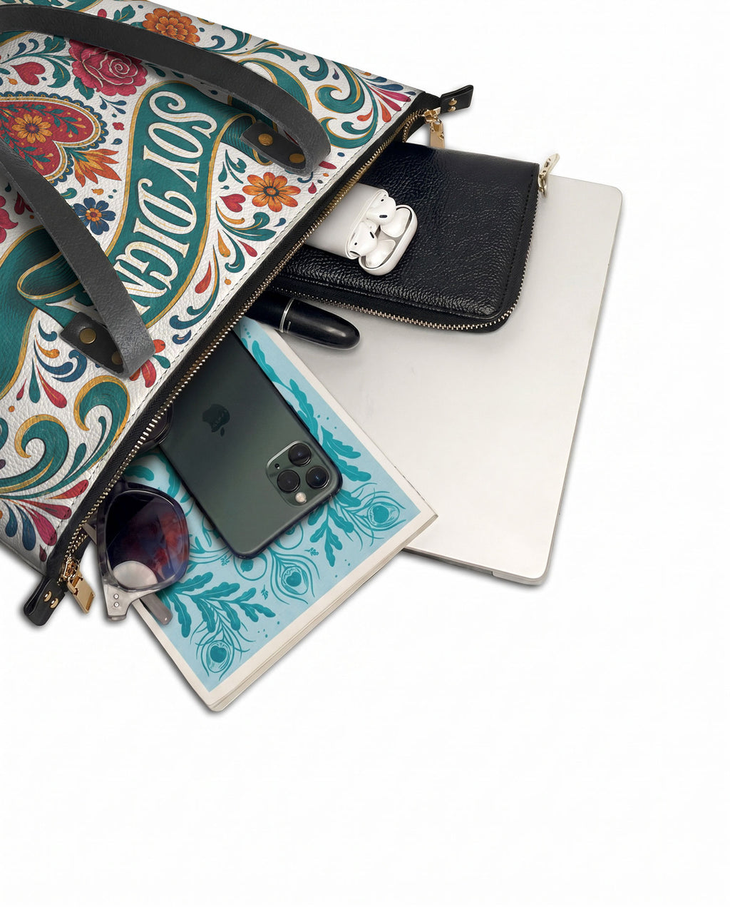 "Otomi Wild Embroidery" ver.3 Leather Tote Bag - detail | Paleta Bags