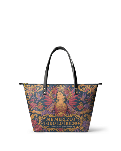 "Me merezco todo lo bueno" ver.2 Leather Tote Bag