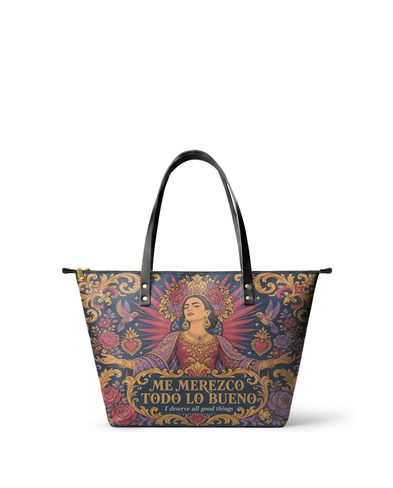 "Me merezco todo lo bueno" ver.2 Leather Tote Bag