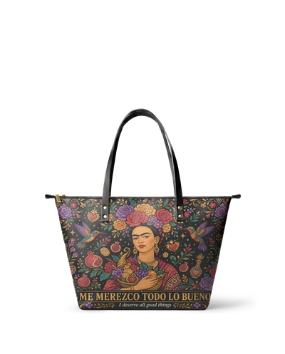 "Me merezco todo lo bueno" ver.1 Leather Tote Bag