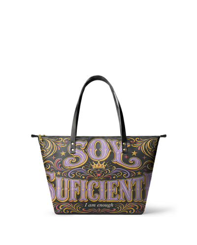 "Soy suficiente, tal y como soy" ver.2 Leather Tote Bag