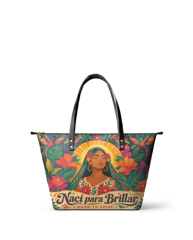 "Nací para brillar" ver.4 Leather Tote Bag