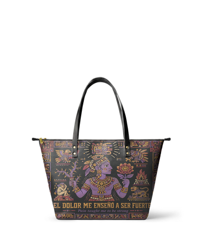 "El dolor me enseñó a ser fuerte" ver.4 Leather Tote Bag