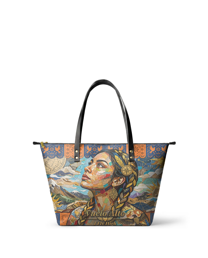 "Vuelo Alto" ver.4 Leather Tote Bag