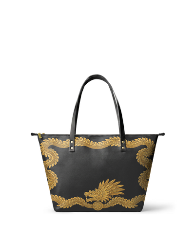 "XIUHCÓATL" Leather Tote Bag