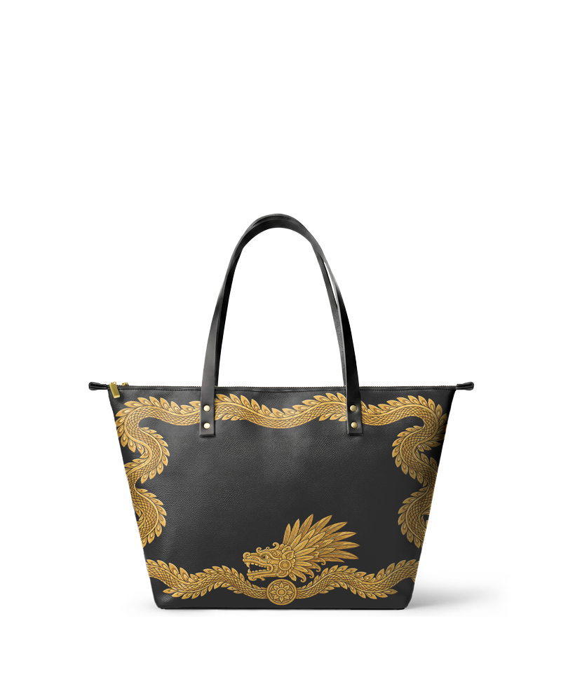 "XIUHCÓATL" Leather Tote Bag