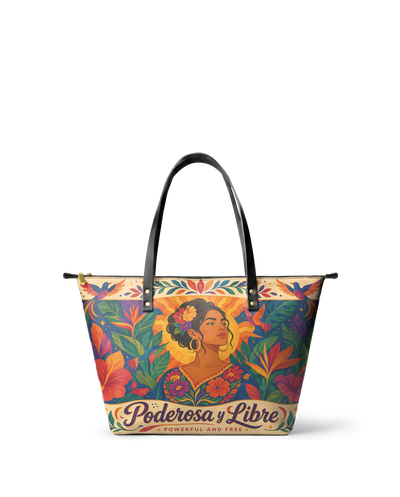 "Poderosa y Libre" ver.2 Leather Tote Bag