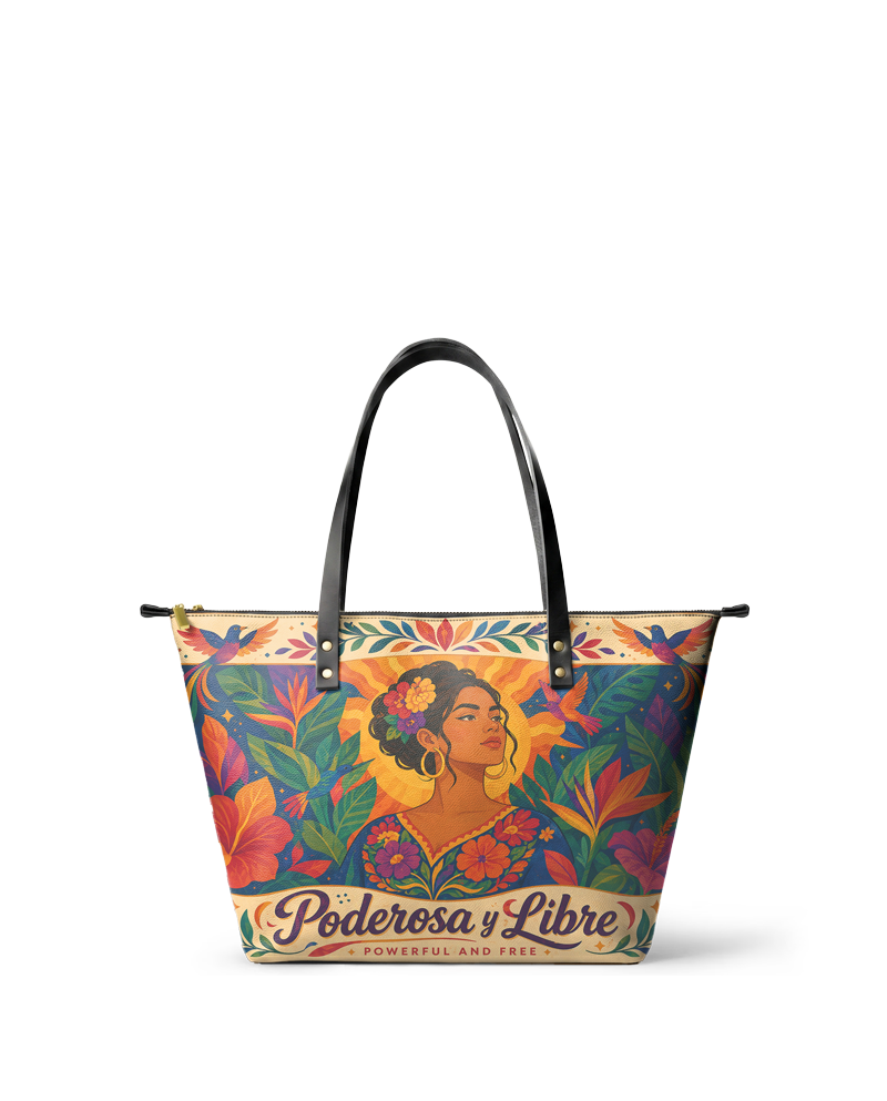 "Poderosa y Libre" ver.2 Leather Tote Bag