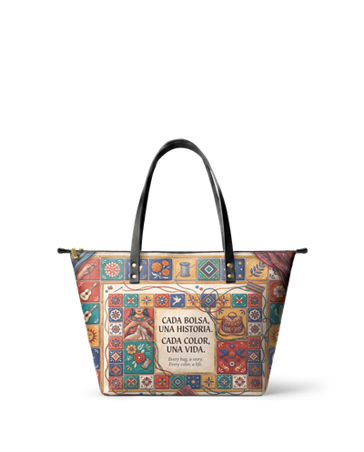"Cada bolsa, una historia" ver.1 Leather Tote Bag