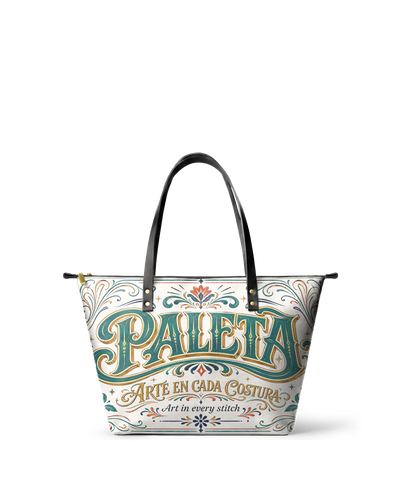 "La Paleta — Arte en cada costura" ver.2 Leather Tote Bag
