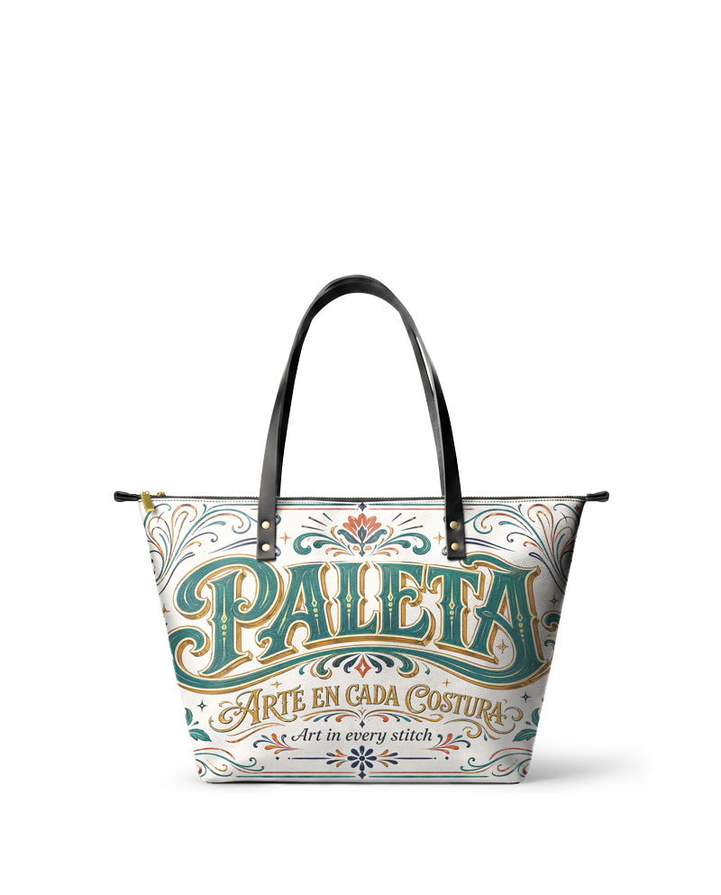 "La Paleta — Arte en cada costura" ver.2 Leather Tote Bag