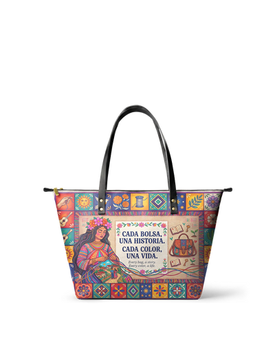 "Cada bolsa, una historia" ver.2 Leather Tote Bag