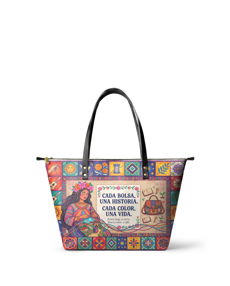 "Cada bolsa, una historia" ver.2 Leather Tote Bag