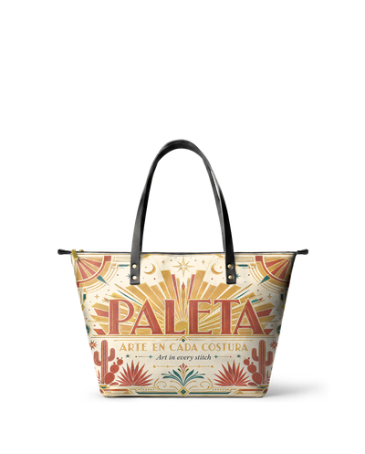"La Paleta — Arte en cada costura" ver.4 Leather Tote Bag