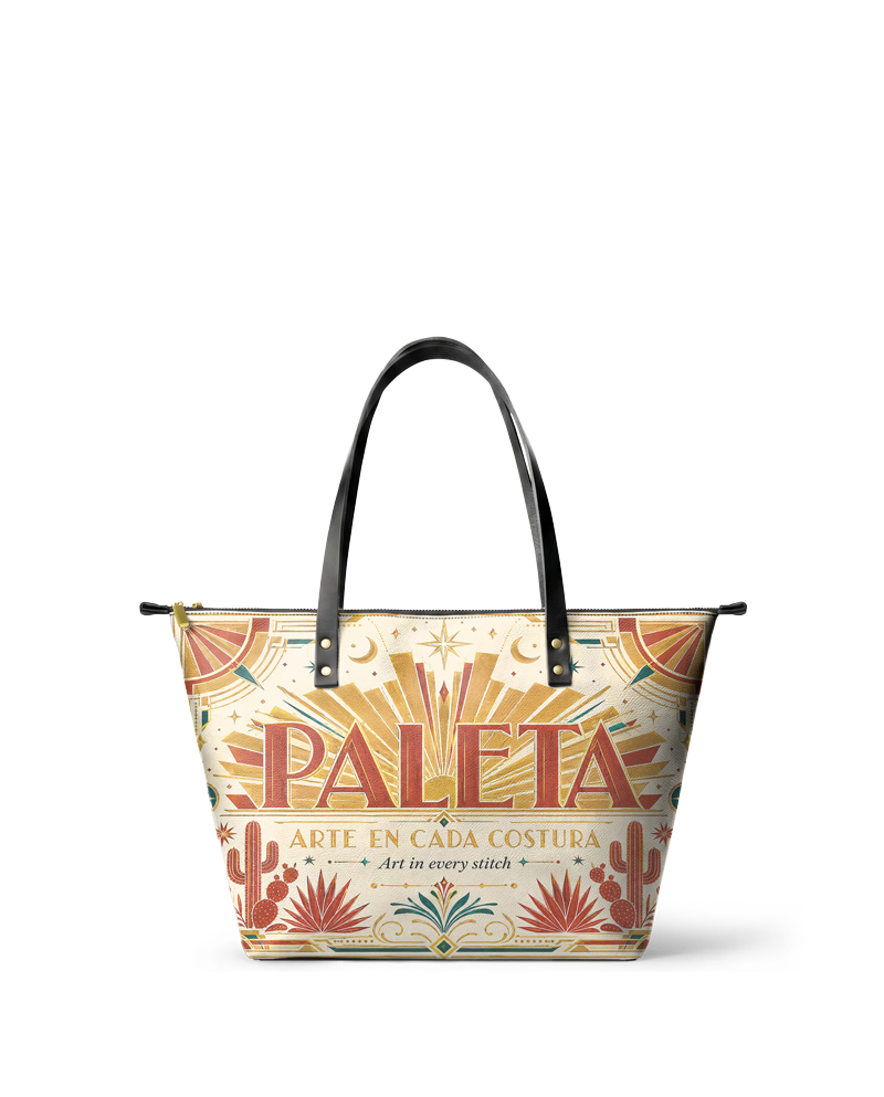 "La Paleta — Arte en cada costura" ver.4 Leather Tote Bag