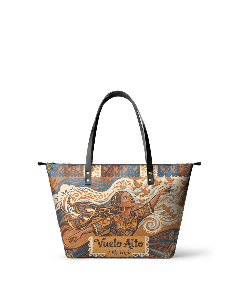 "Vuelo Alto" ver.3 Leather Tote Bag