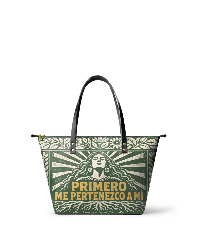 "Primero me pertenezco a mí" ver.4 Leather Tote Bag