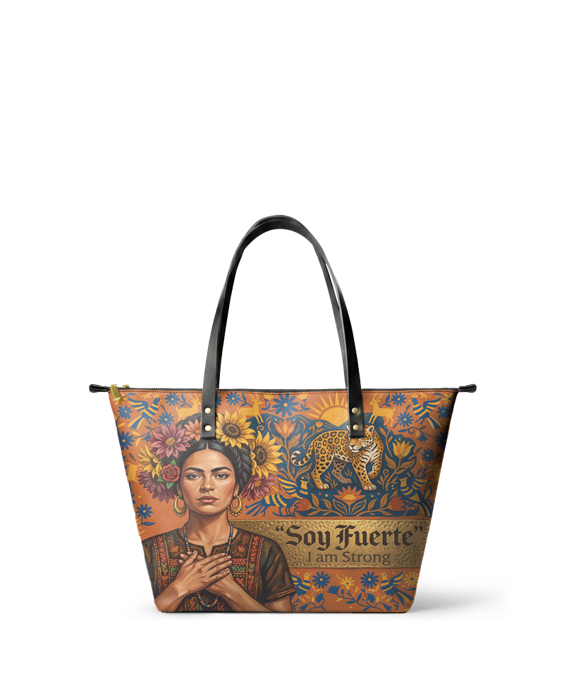 "Soy Fuerte" ver.2 Leather Tote Bag