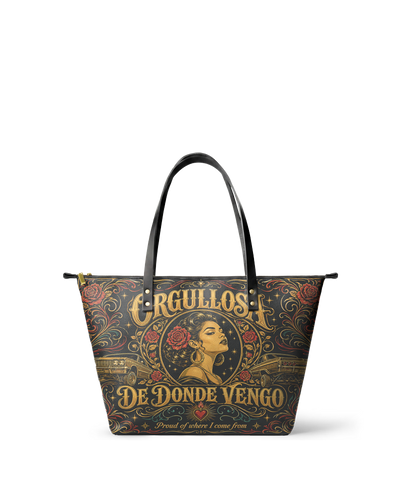 "Orgullosa de donde vengo" ver.4 Leather Tote Bag