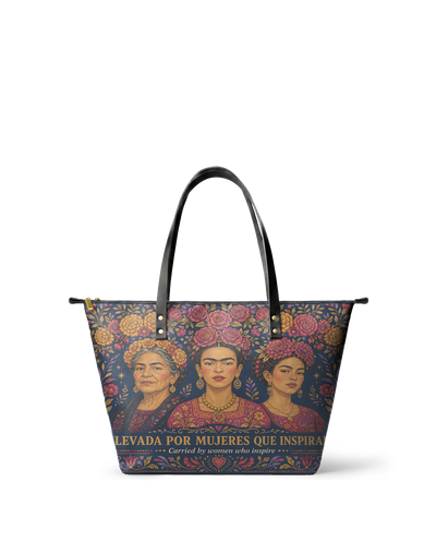 "Llevada por mujeres que inspiran" ver.2 Leather Tote Bag