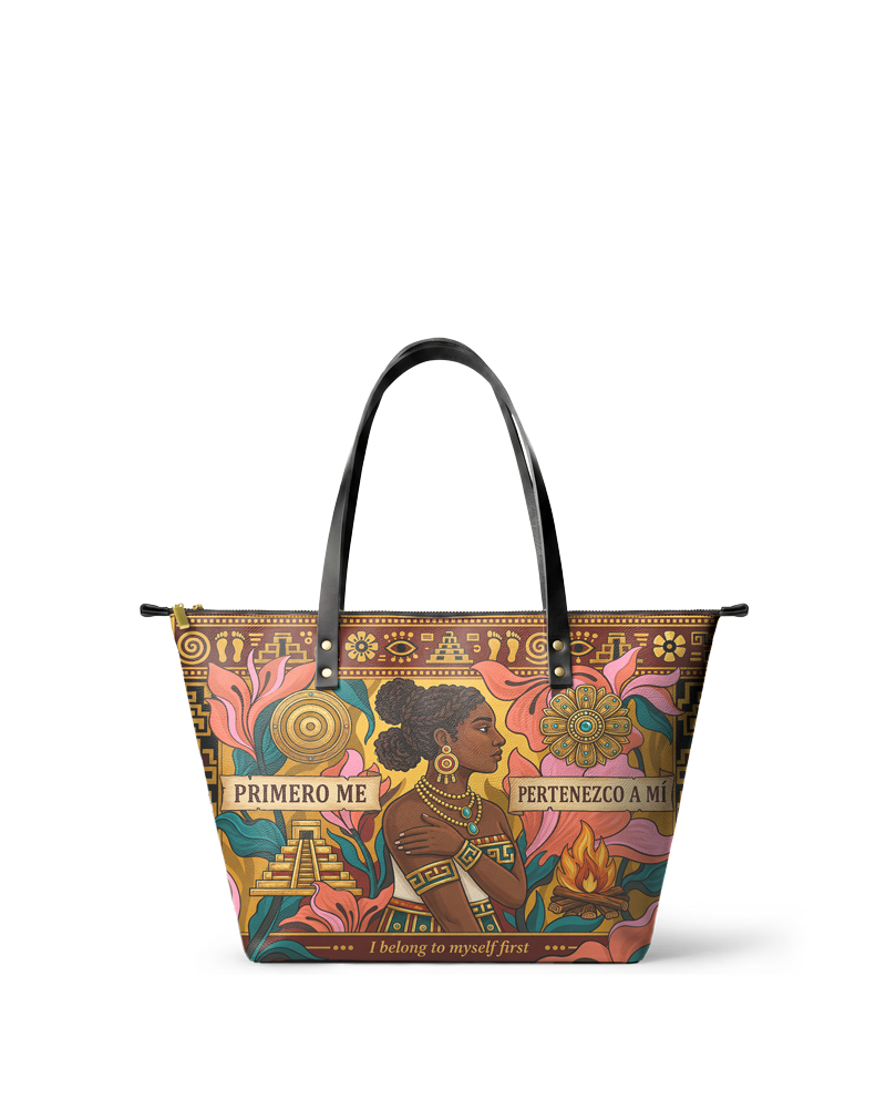 "Primero me pertenezco a mí" ver.6 Leather Tote Bag