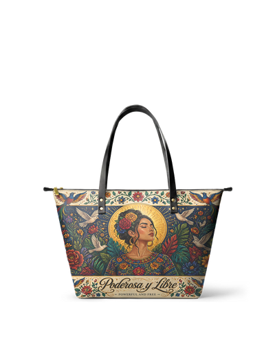 "Poderosa y Libre" ver.1 Leather Tote Bag