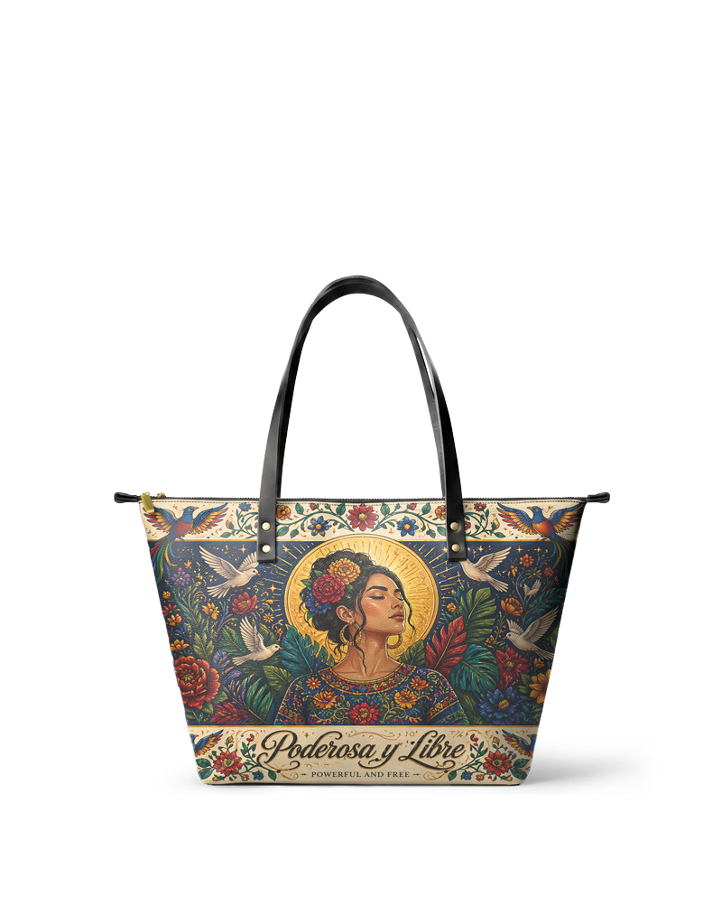 "Poderosa y Libre" ver.1 Leather Tote Bag