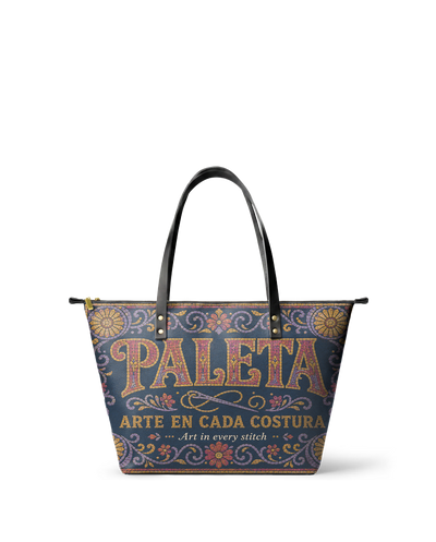 "La Paleta — Arte en cada costura" ver.3 Leather Tote Bag
