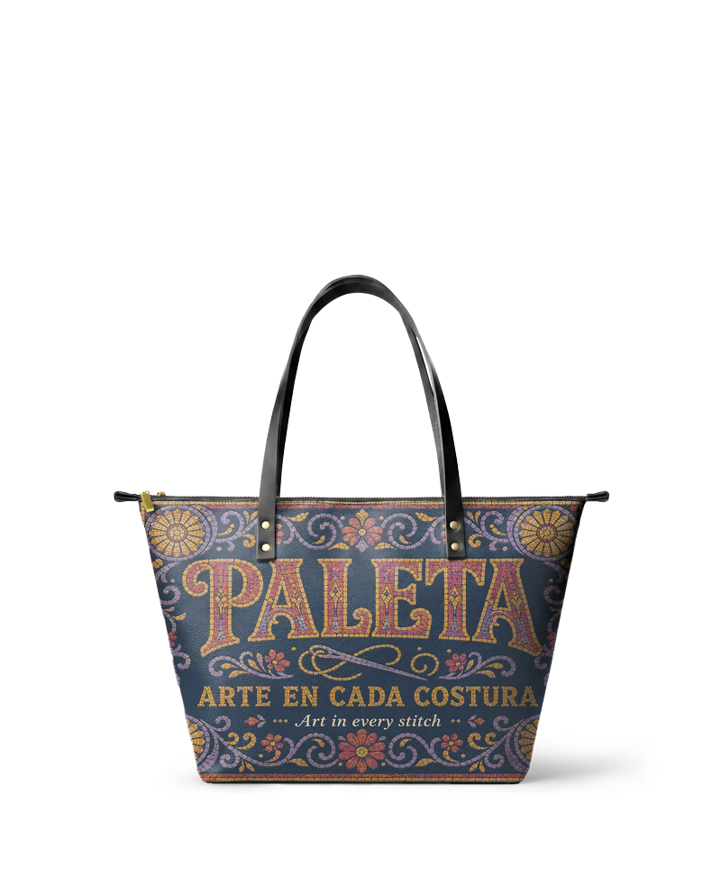 "La Paleta — Arte en cada costura" ver.3 Leather Tote Bag