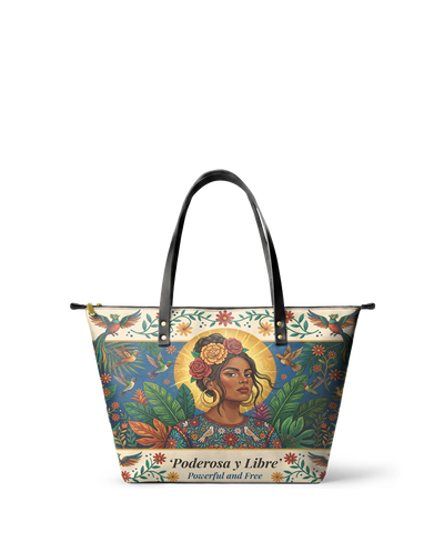 "Poderosa y Libre" ver.3 Leather Tote Bag