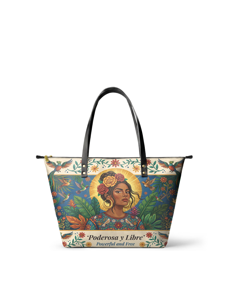 "Poderosa y Libre" ver.3 Leather Tote Bag