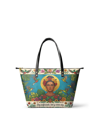 "Soy suficiente, tal y como soy" ver.11 Leather Tote Bag