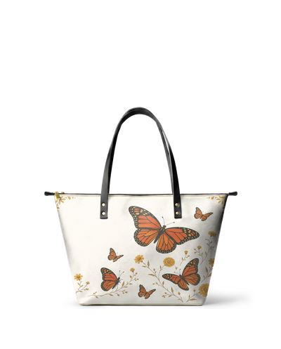 "PAPALOTL" Leather Tote Bag