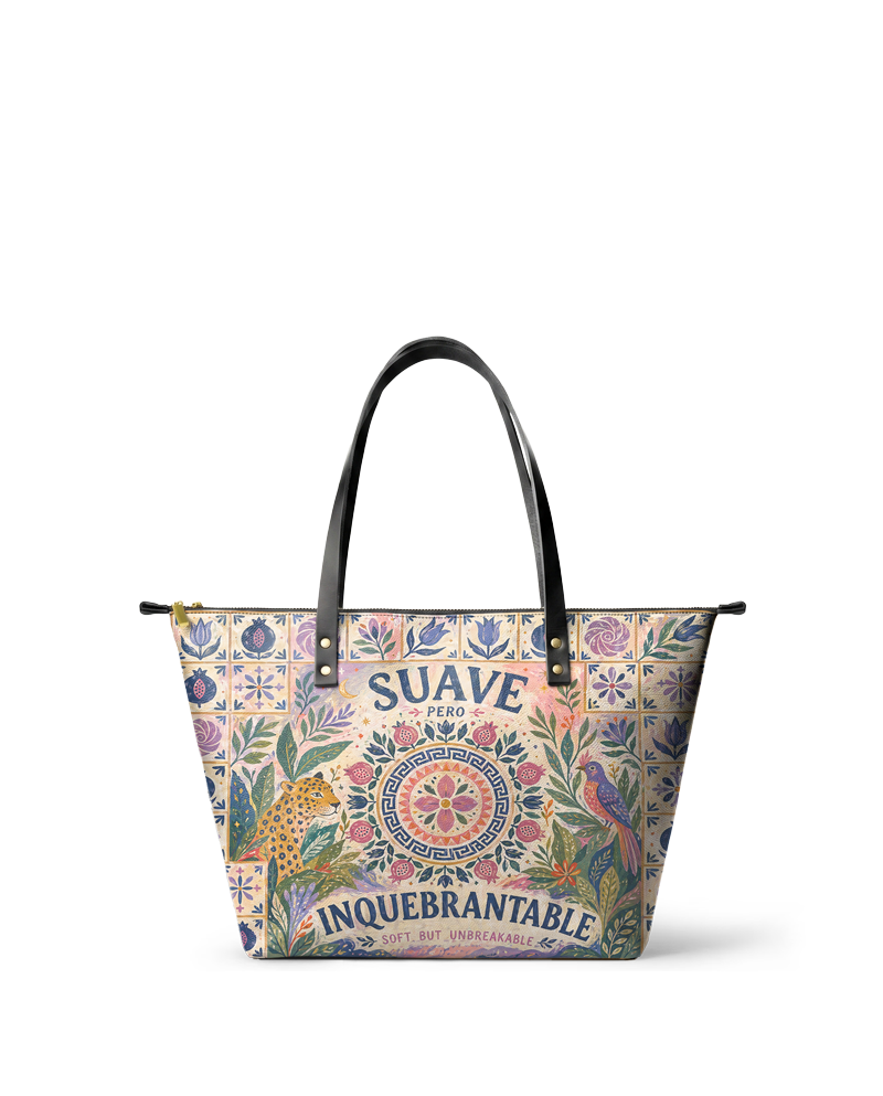 "Suave pero inquebrantable" ver.10 Leather Tote Bag