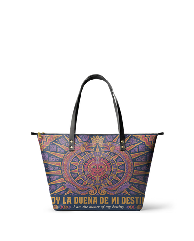"Soy la dueña de mi destino" ver.1 Leather Tote Bag