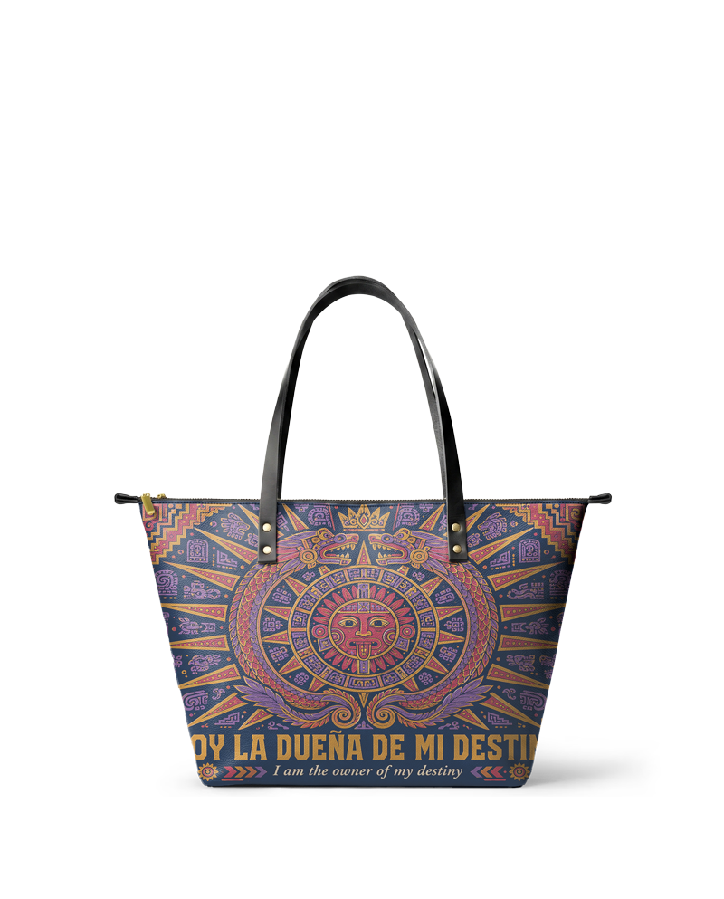 "Soy la dueña de mi destino" ver.1 Leather Tote Bag