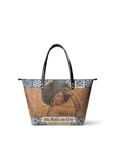 "Mi Raíz es Oro" ver.1 Leather Tote Bag