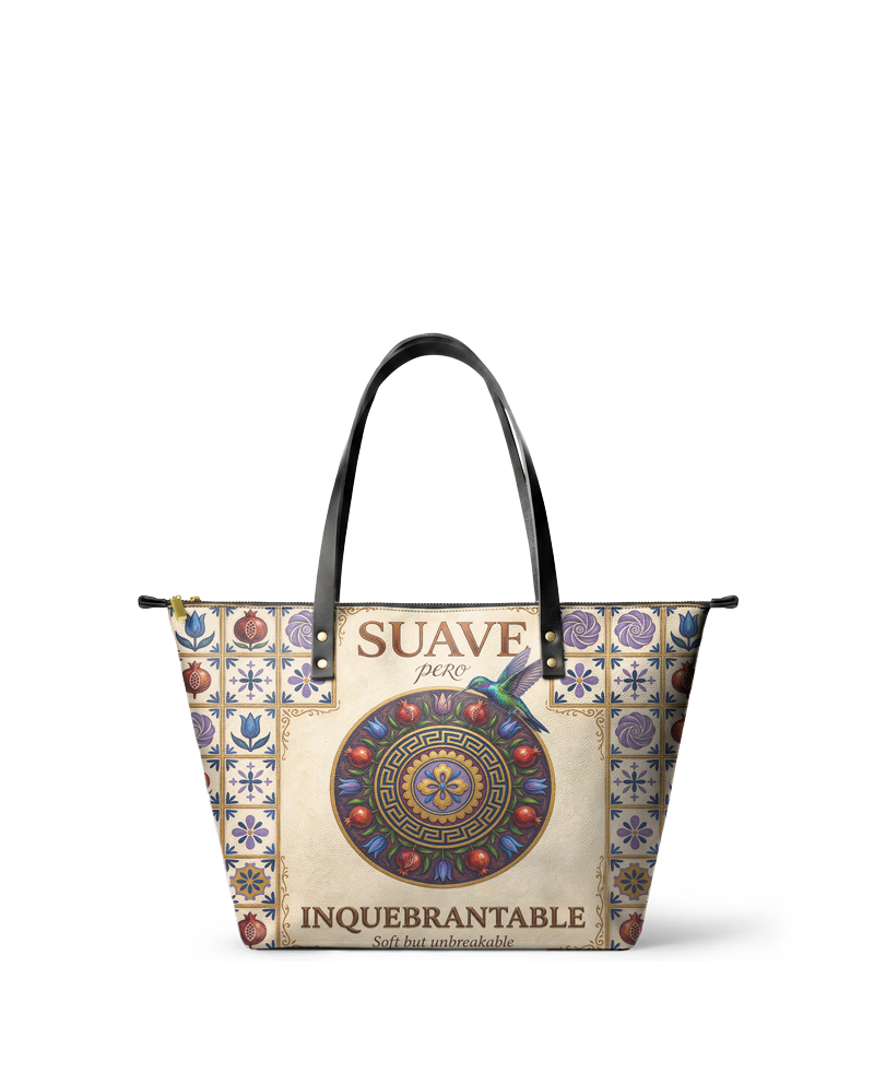 "Suave pero inquebrantable" ver.5 Leather Tote Bag