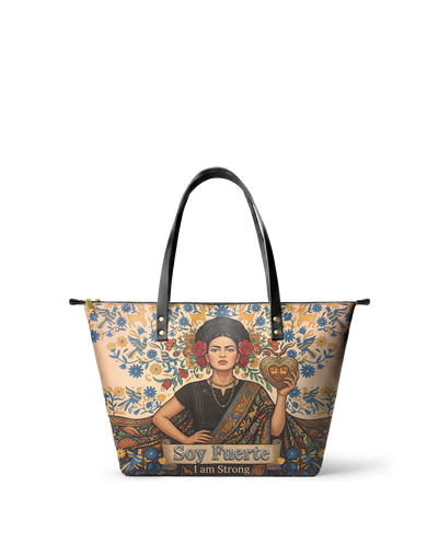 "Soy Fuerte" ver.3 Leather Tote Bag