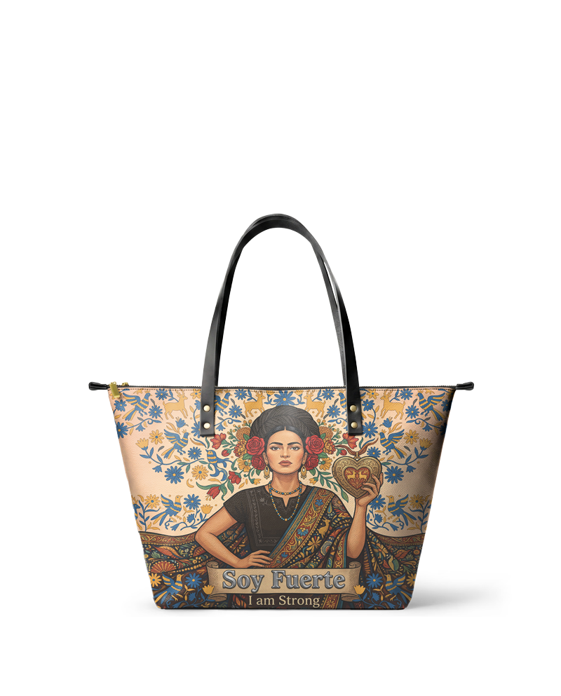 "Soy Fuerte" ver.3 Leather Tote Bag