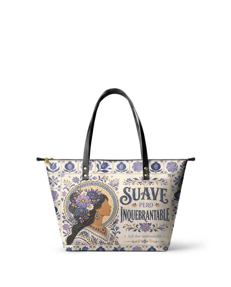 "Suave pero inquebrantable" ver.7 Leather Tote Bag