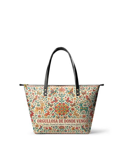 "Orgullosa de donde vengo" ver.2 Leather Tote Bag