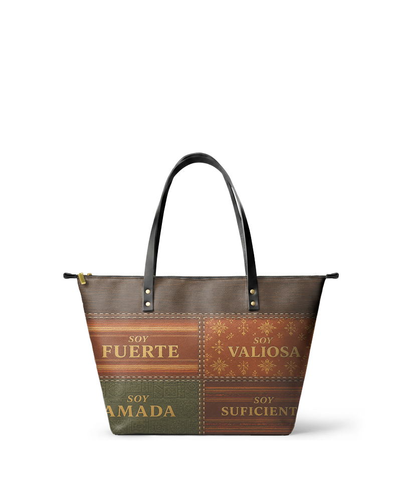 "LAS CUATRO VERDADES" ver.3 Leather Tote Bag