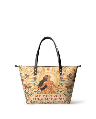 "Me merezco todo lo bueno" ver.4 Leather Tote Bag