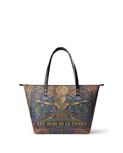 "Soy hija de la tierra" ver.2 Leather Tote Bag