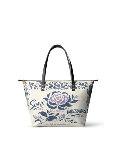 "Suave pero inquebrantable" ver.2 Leather Tote Bag