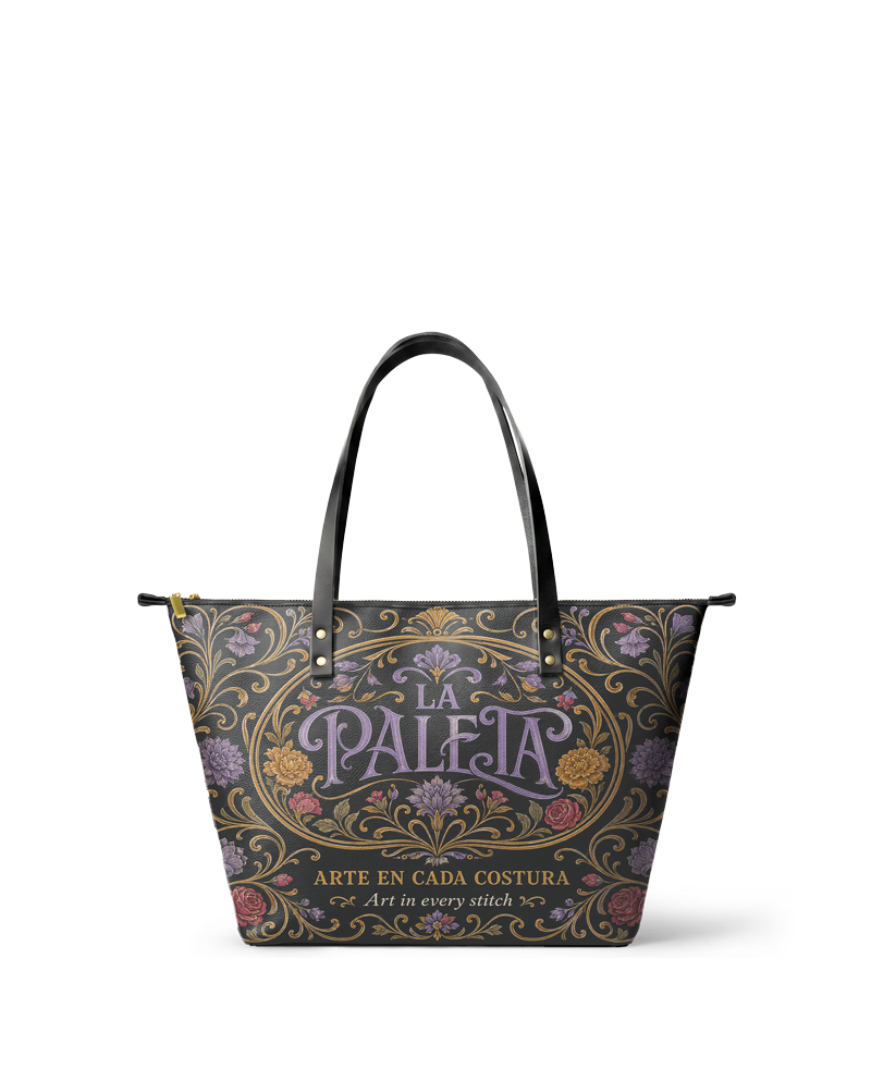 "La Paleta — Arte en cada costura" ver.1 Leather Tote Bag