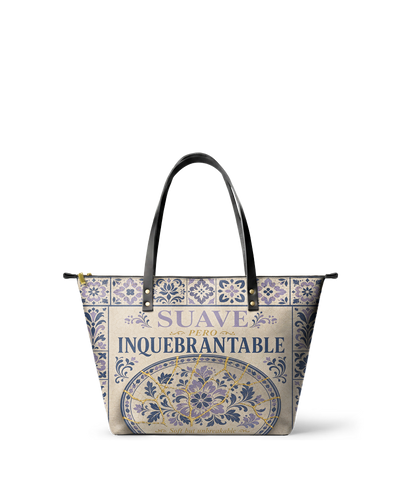 "Suave pero inquebrantable" ver.4 Leather Tote Bag