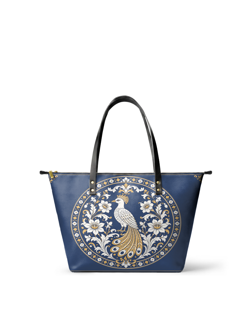 "QUETZALÍ" Leather Tote Bag