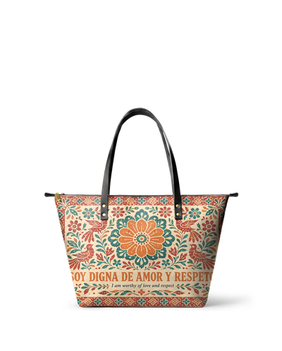 "Otomi Wild Embroidery" ver.5 Leather Tote Bag